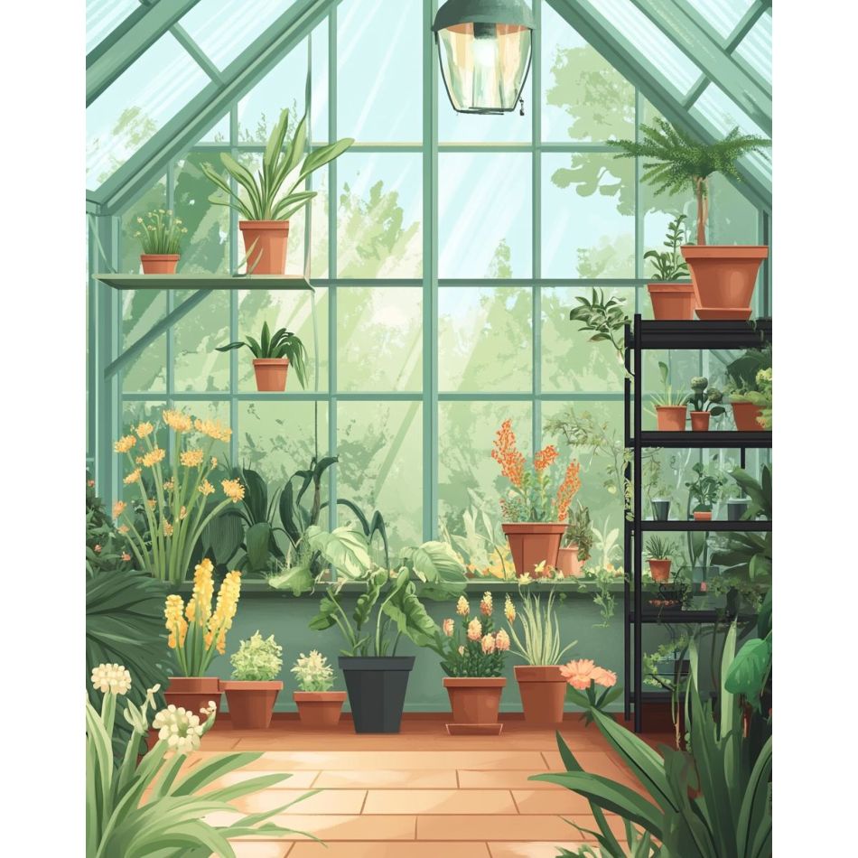 Plant Parent Kit - RUOPOTY Green Potted Plant Diamond Painting