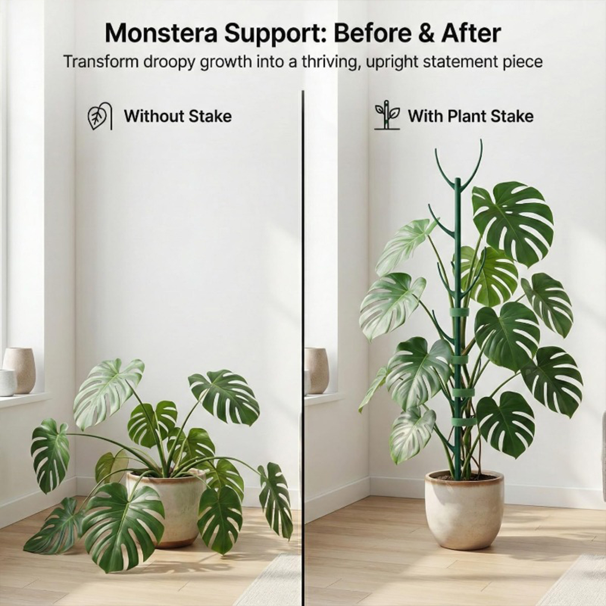 6 PCS Monstera Plant Support S - Variegated Monstera Node บทวิจารณ์และราคา